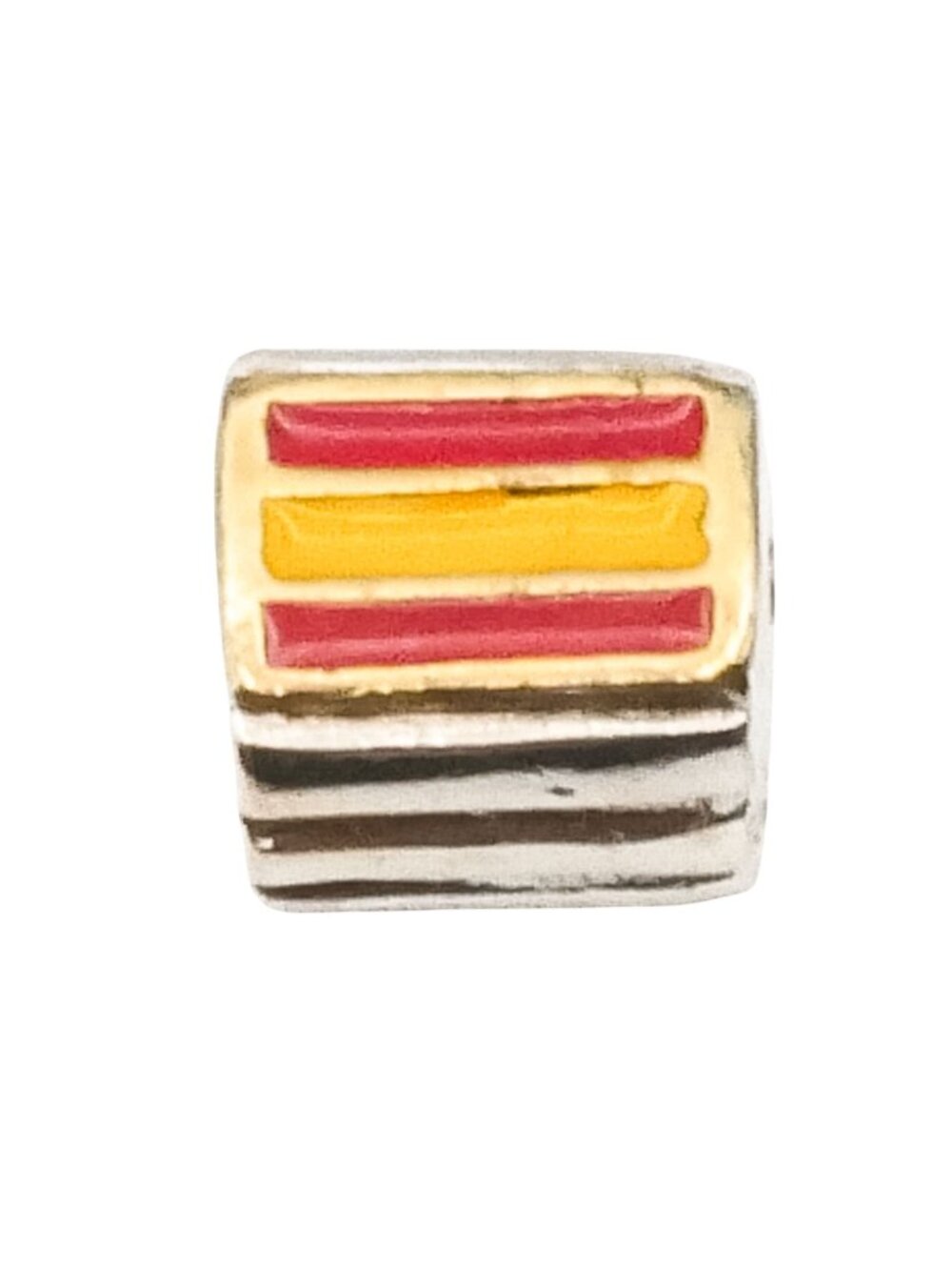 Bacio Sterling Silver Spain Flag Enamel Charm Bead